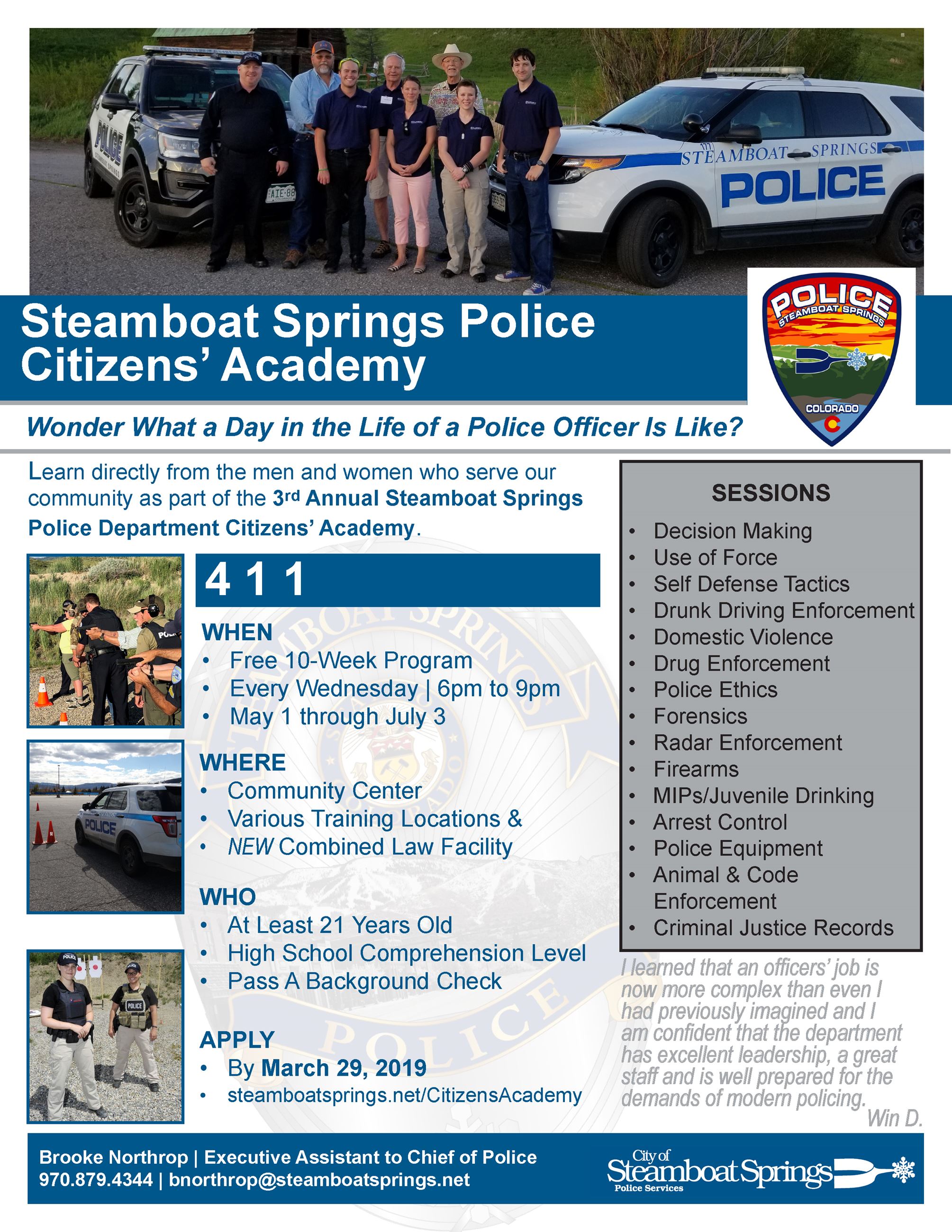 SSP Citizens Police Academy 2019